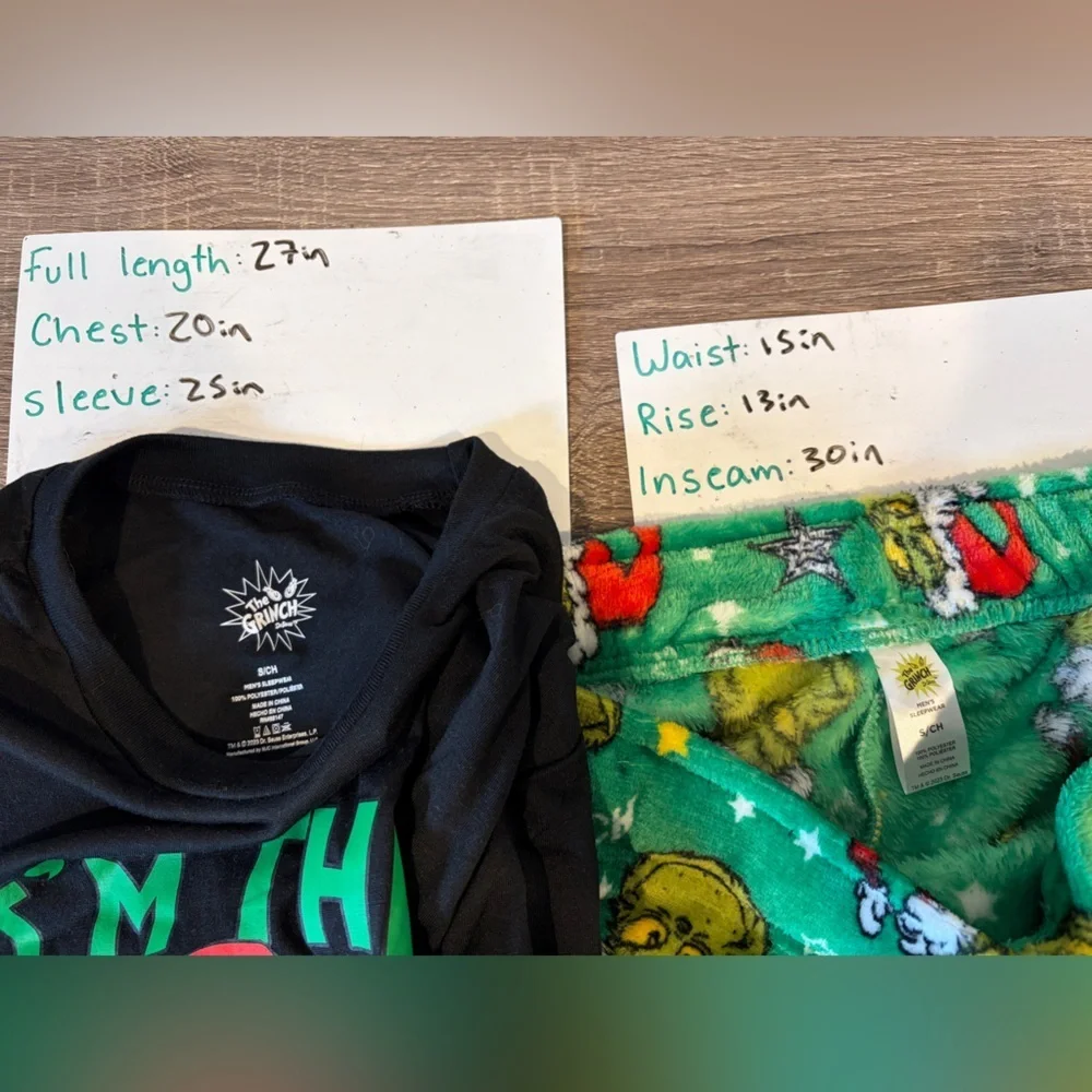 Dr. Seuss Grinch Men’s I’m The Mean One Christmas Fleece Pant PJ set - Small